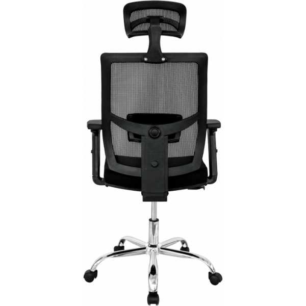 sillon de oficina honolulu ergonomico syncro malla negra asiento tejido negro 3