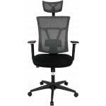 sillon de oficina kabul ergonomico basculante malla gris asiento tejido negro 1