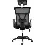 sillon de oficina kabul ergonomico basculante malla gris asiento tejido negro 3