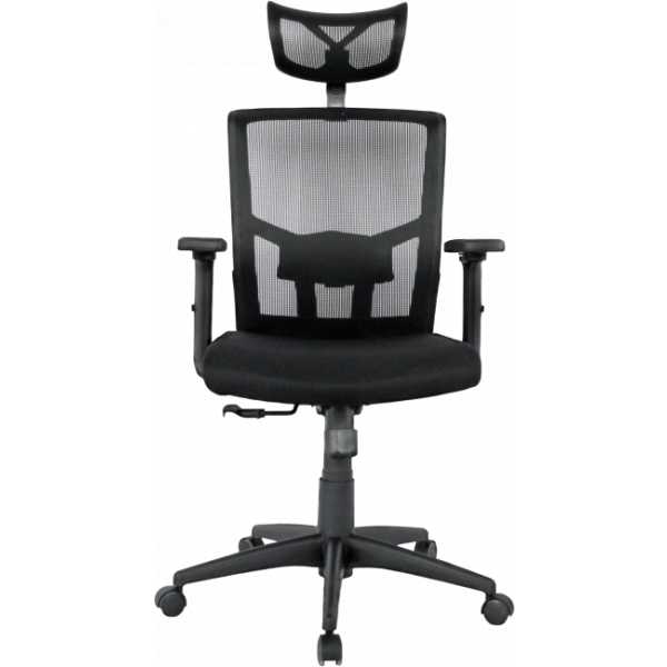 sillon de oficina nairobi ergonomico syncro malla negra asiento tejido negro 1