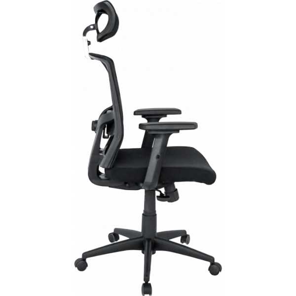 sillon de oficina nairobi ergonomico syncro malla negra asiento tejido negro 2