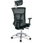 sillon de oficina osaka ergonomico syncro malla gris asiento tejido negro 4