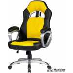 sillon de oficina portimao racing similpiel amarilla y negra 2