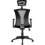 sillon de oficina prage ergonomico basculante malla negra asiento tejido negro 3