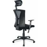 sillon de oficina prage ergonomico basculante malla negra asiento tejido negro 4
