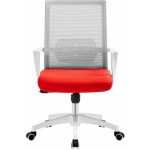 sillon de oficina risley blanco malla gris tejido rojo 1