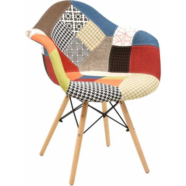 sillon tower madera tejido patchwork color