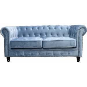 sofa chester premium 2 plazas tapizado velvet dusky azul