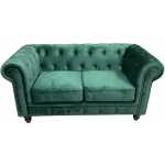 sofa chester premium 2 plazas tapizado velvet esmeralda
