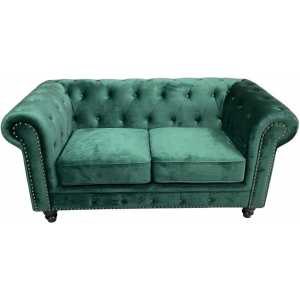 sofa chester premium 2 plazas tapizado velvet esmeralda