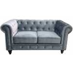 sofa chester premium 2 plazas tapizado velvet gris