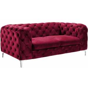 sofa chester royal 2 plazas terciopelo rojo vino