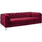 sofa chester royal 3 plazas terciopelo rojo vino